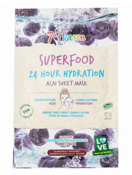 7th Heaven Superfood 24H Hydration Acai Sheet Mask
