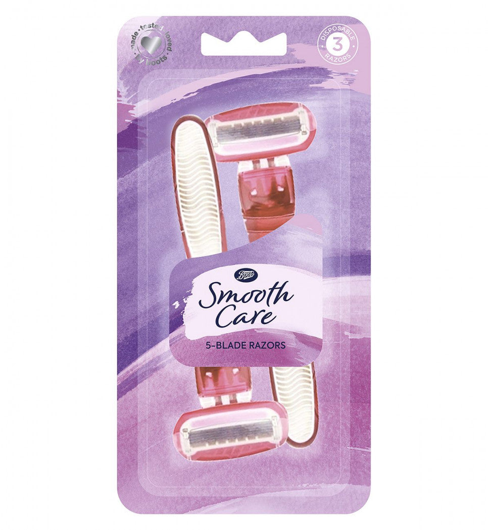 Boots Smooth Care Five Blade Razors 3pk