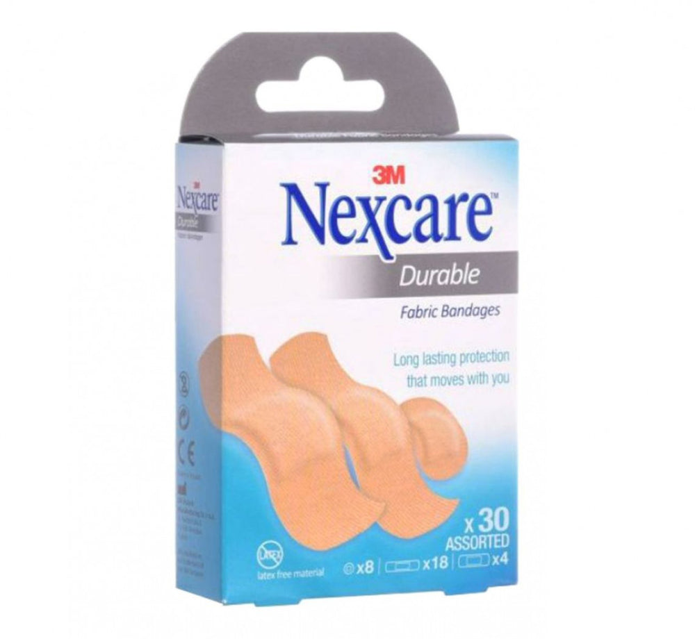 Nexcare Durable Fabric Bandages 30 Assorted Sizes