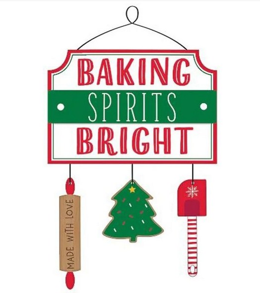 Baking Spirits Bright Hanging Sign 15in x 9in