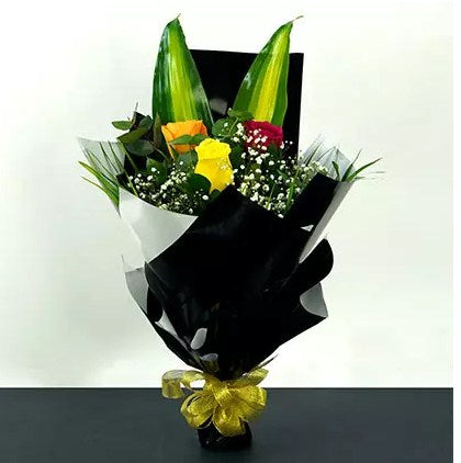 Bouquet Of Multicolored Roses
