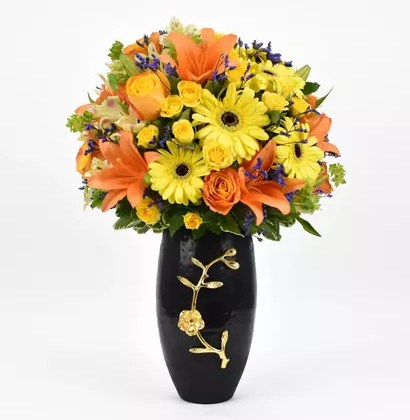 Bright Mixed Flowers Vase