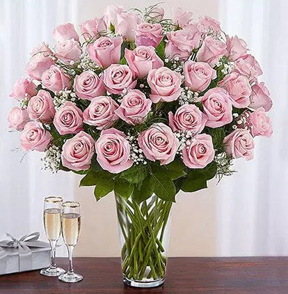 Bunch of 50 Gorgeous Pink Roses
