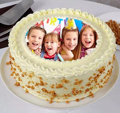 Butterscotch Birthday Photo Cake Half Kg