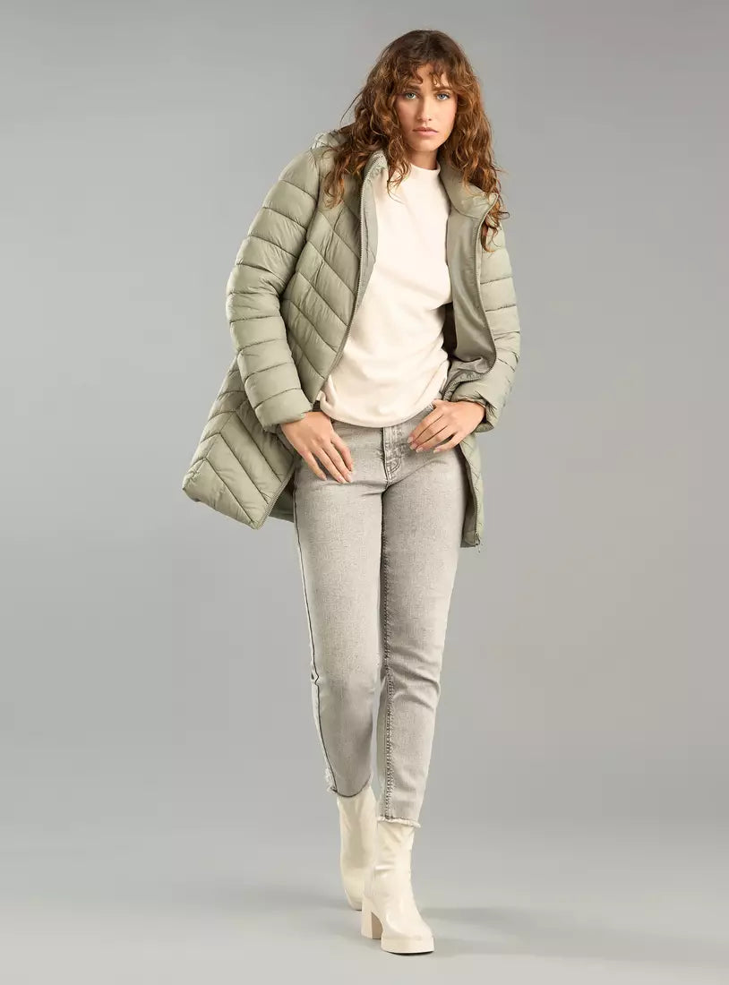 Quilted Puffer Jacket with Hood