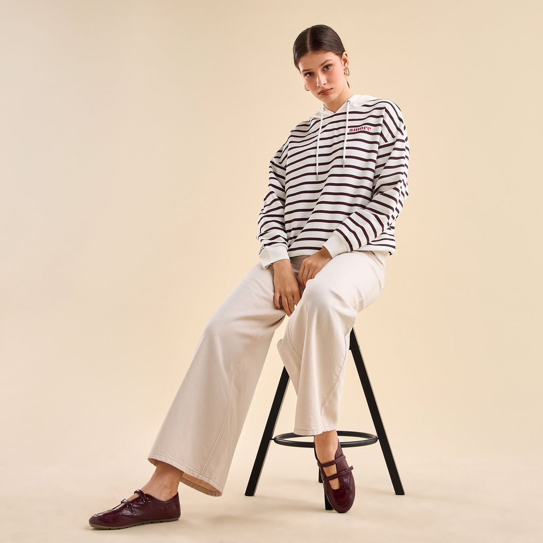 Striped Hooded Sweatshirt