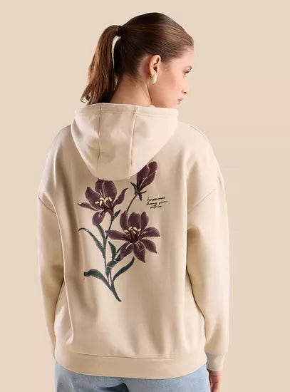 Floral Print Hooded Sweatshirt