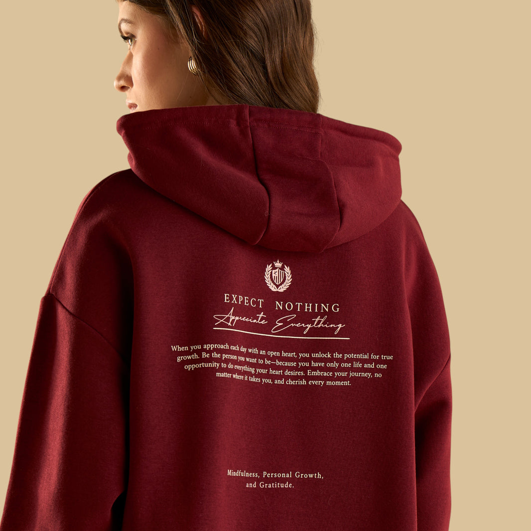 Slogan Print Hooded Sweatshirt