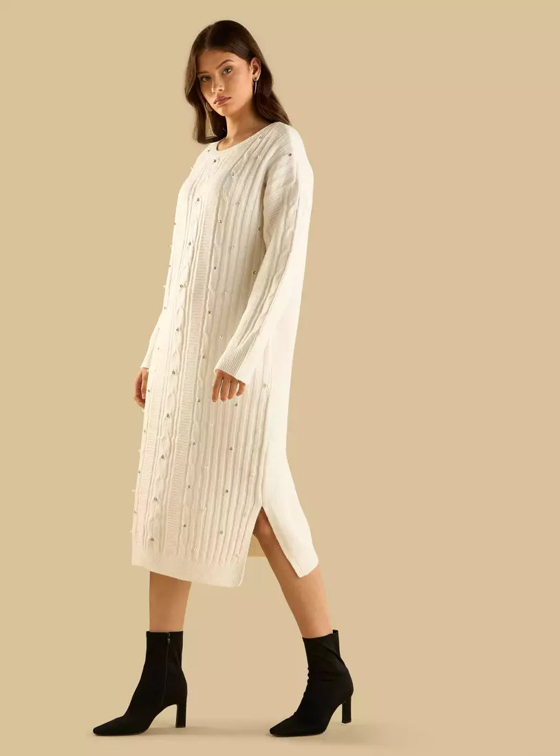 Embellished Sweater Dress