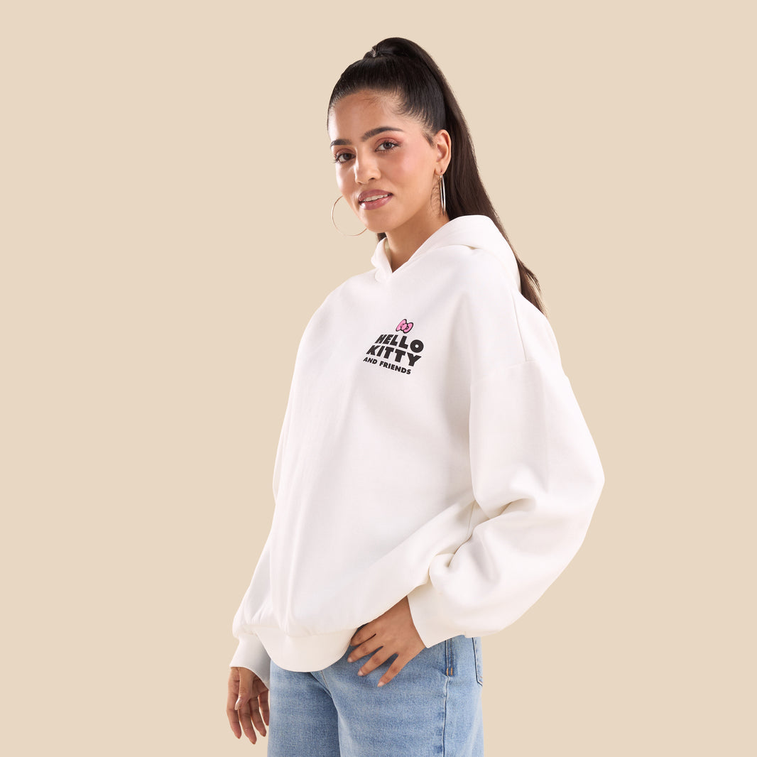 Hello Kitty Print Hooded Sweatshirt