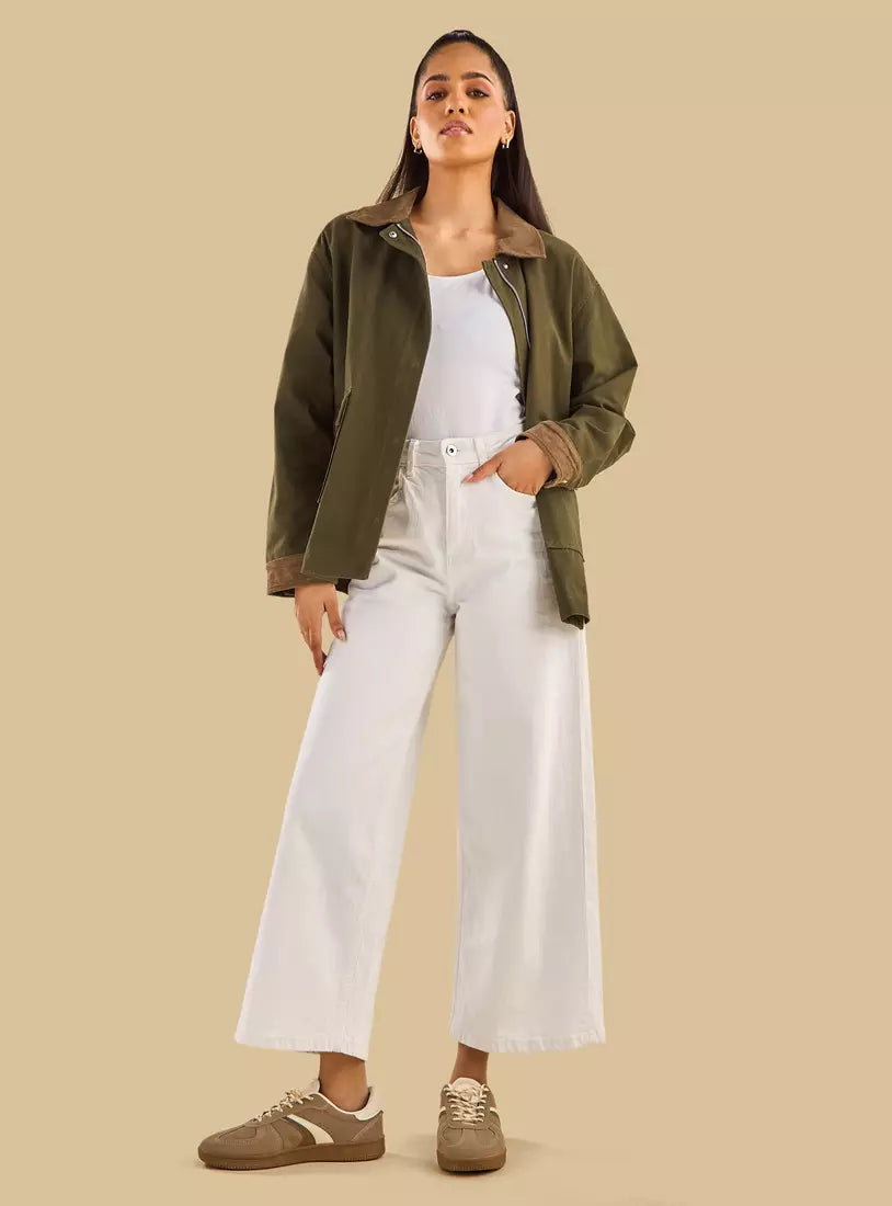 Contrast Collar Jacket