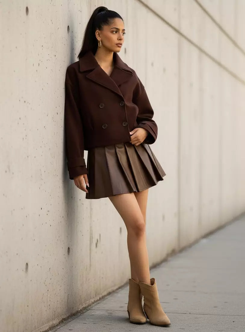 Notch Lapel Felt Jacket