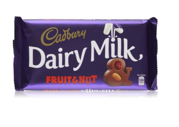 Cadbury fruit & nut dairy milk 230g