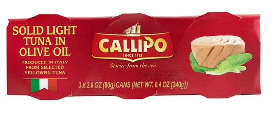 Callipo Solid Light Tuna in Olive Oil 3 Pack
