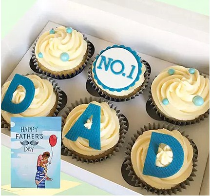 Cupcake and Greeting Card For Fathers Day