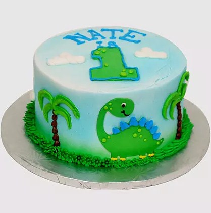 Cute Cartoon Dinosaur Chocolate Cake