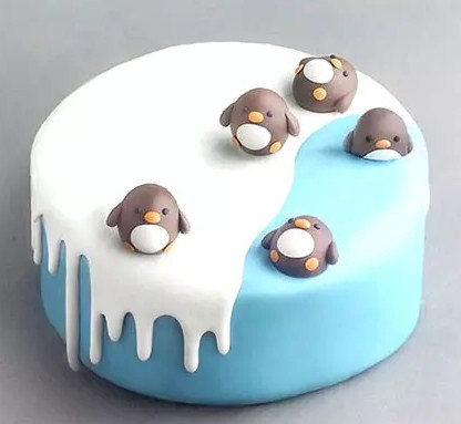 Cute Penguins Designer Chocolate Cake- 2 Kg