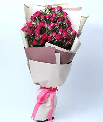 Dark Pink Spray Roses Bouquet
