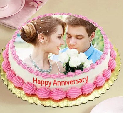 Delicious Anniversary Photo Cake- Truffle Half Kg