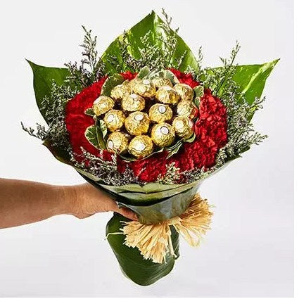 Delightful Carnations N Ferrero Rocher Bouquet