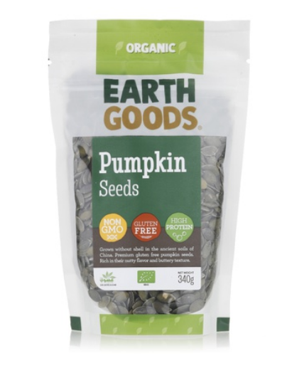 Earth Goods organic pumpkin seeds 340g