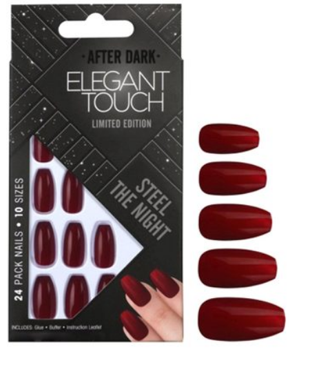 Elegant Touch 10 Size Trend Artificial Nails - Steel The Night, 24 Piece