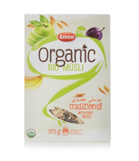 Emco organic traditional muesli with fruit 375g