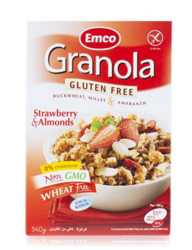 Emco strawberry and almonds granola 340g