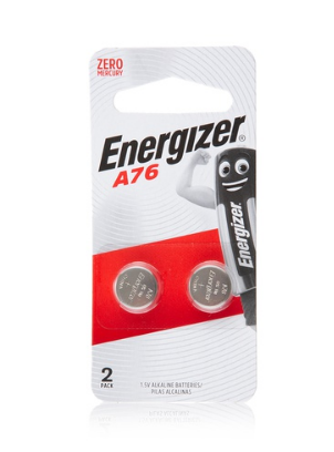Energizer alkaline A76 round batteries 2pk