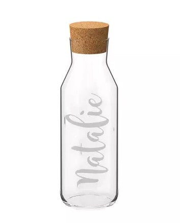 Engraved Name Glass Bottle