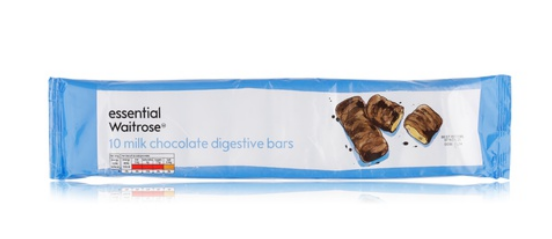 Essential Waitrose milk chocolate digestive bars