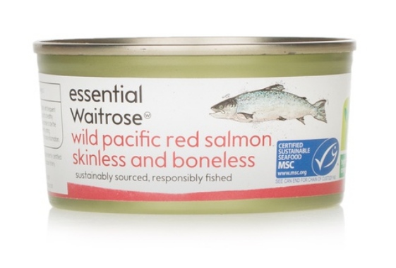 Essential Waitrose skinless & boneless red salmon 170g