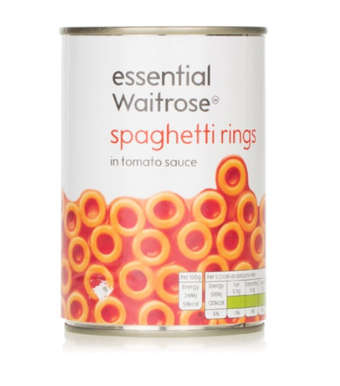Essential Waitrose spaghetti rings 410g