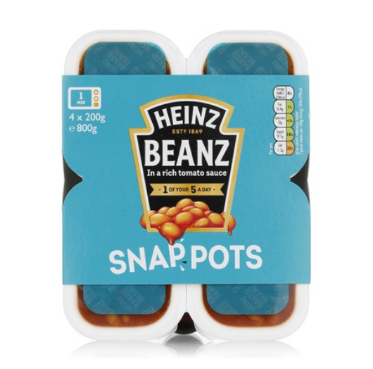 Heinz baked beans snap pots 4x200g