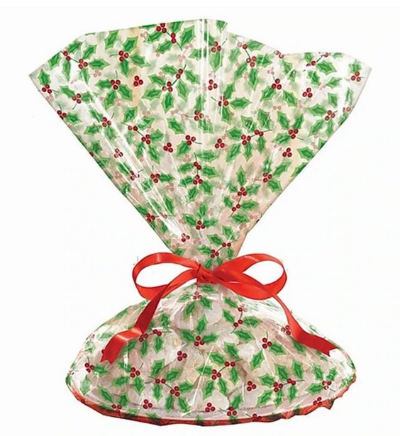 Holly Cookie Tray Bags 18in, 6pcs