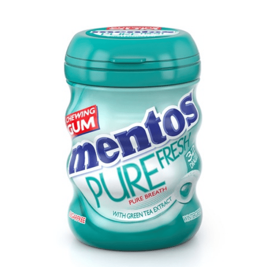 Mentos pure fresh wintergreen chewing gum 56g