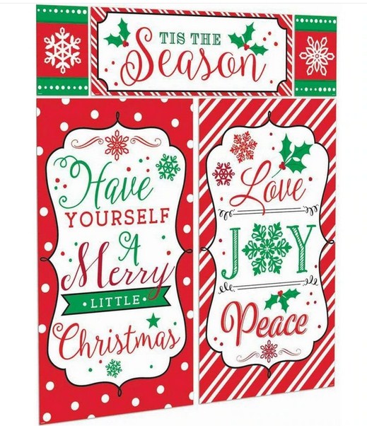 Merry Christmas Scene Setter 5pcs