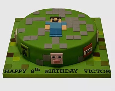 Minecraft Steve Fondant Chocolate Cake