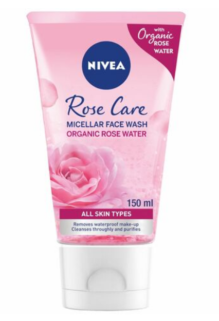 NIVEA Micellar Organic Rose Water Face Wash All Skin Types 150ml