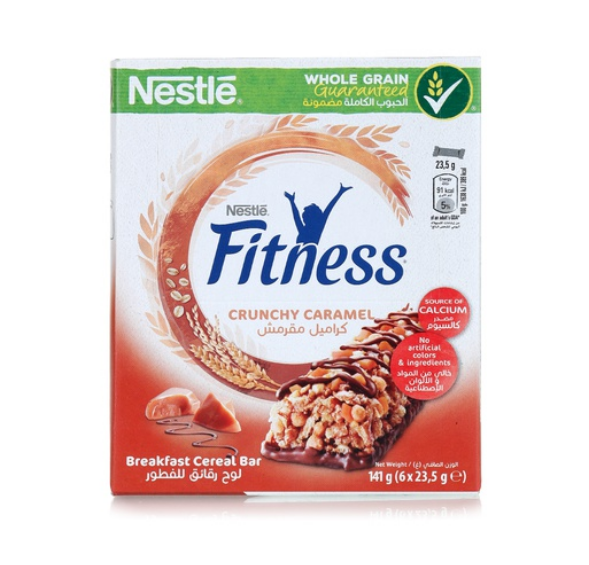 Nestle Fitness crunchy caramel bars 6x23.5g