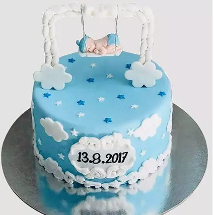 New Born Baby Designer Chocolate Cake