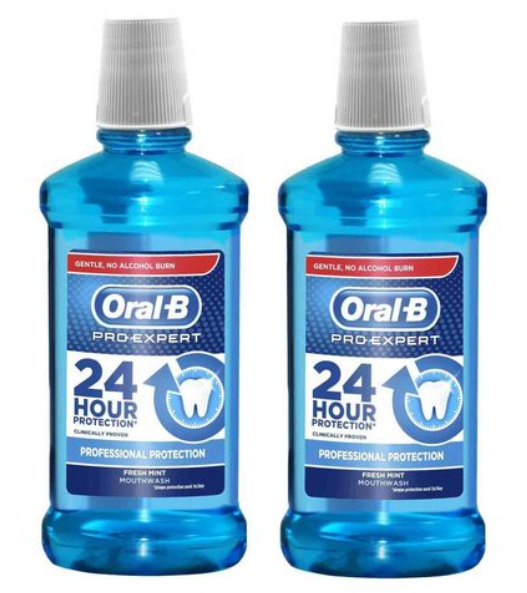 Oral B Pro-Expert Deep Clean Mouthwash 500ml x Pack of 2