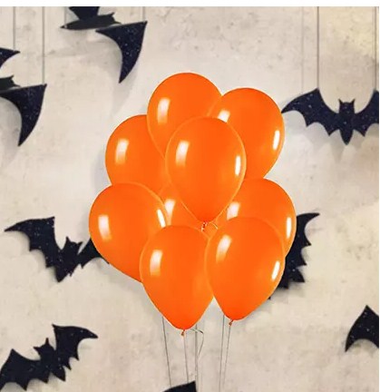 Orange Latex Balloons 10 Pcs