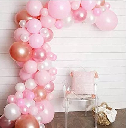 Organic Balloon Arch Pink Coloured