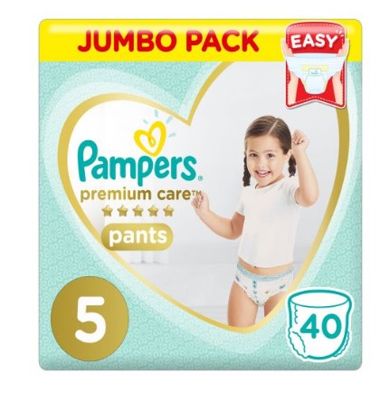 Pampers Premium Care Pants Diaper Size 5 Junior 12-18kg 40 Daipers