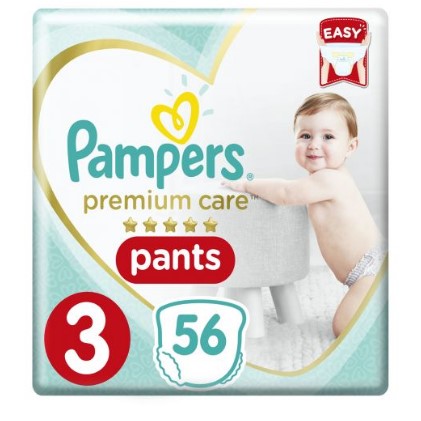 Pampers Premium Care Pants Diapres Size 3 6-11kg Jumbo Pack 56 diapres