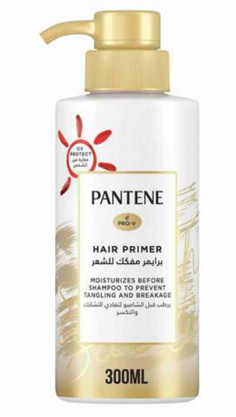 Pantene Hair Primer, a Pre-Wash detangler to moisturize hair & prevent tangling and br