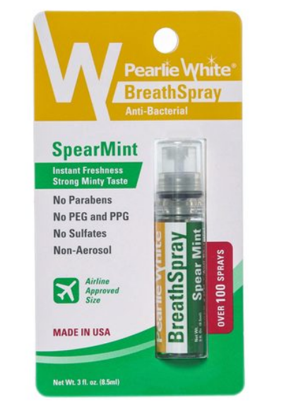 Pearlie White Breath Spray Spearmint Anti Bacterial 8.5ml