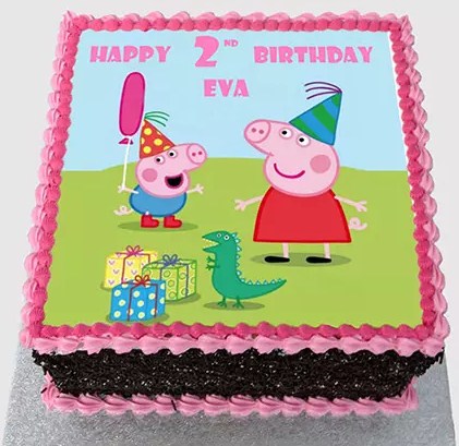 Peppa Pig Birthday Chocolate Photo Cake