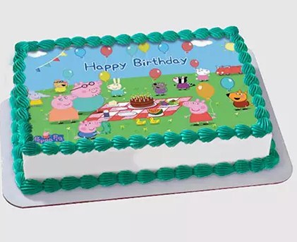 Peppa Pig Birthday Party Chocolate Photo Cake